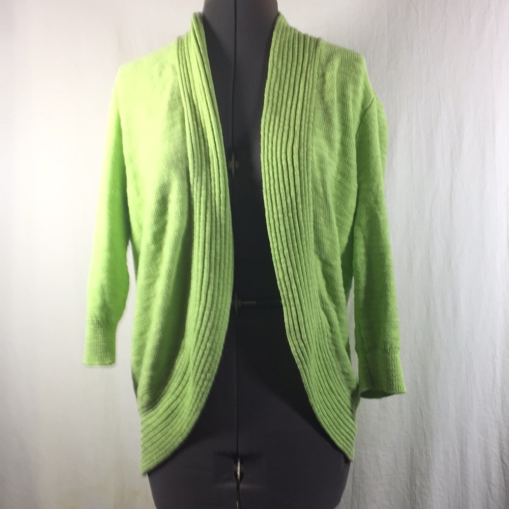 Chico’s Open Front 3/4 Sleeve Sweater Size 1